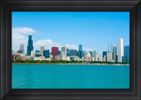 Framed Skyline Of Chicago, Illinois Print