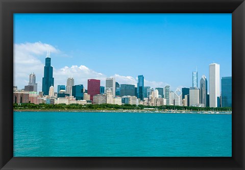 Framed Skyline Of Chicago, Illinois Print