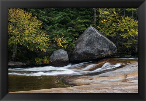 Framed Ledge Falls At Baxter State Park, Maine Print