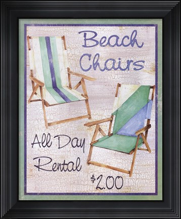Framed Beach Chairs Print