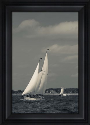 Framed Annual Schooner Festival, Gloucester (BW) Print