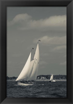 Framed Annual Schooner Festival, Gloucester (BW) Print