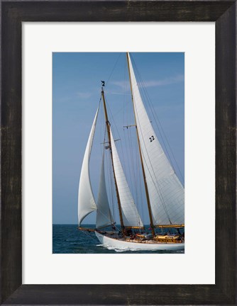Framed Schooner #22 Sailing, Massachusetts Print