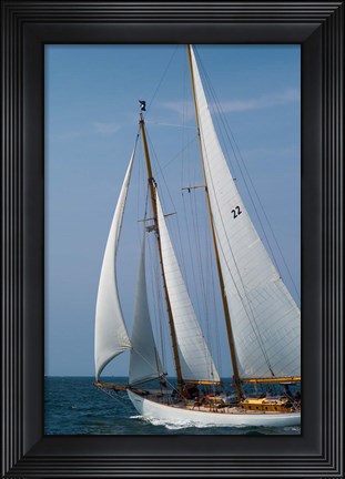 Framed Schooner #22 Sailing, Massachusetts Print