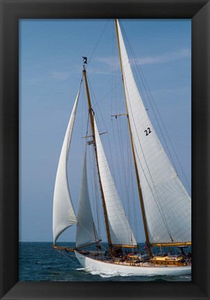 Framed Schooner #22 Sailing, Massachusetts Print