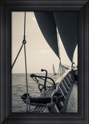 Framed Annual Schooner Festival, Anchor, Massachusetts (BW) Print