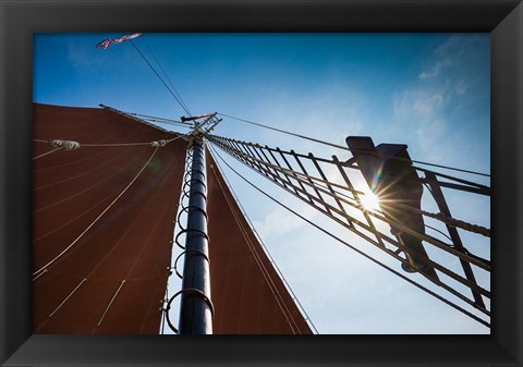 Framed Tall Schooner Rigging, Cape Ann, Massachusetts Print