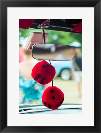 Framed Massachusetts, Cape Ann, Gloucester, Antique Car Show, 1950&#39;s Fuzzy Dice Print