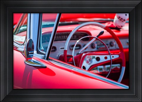 Framed Classic Interior At An Antique Car Show Print