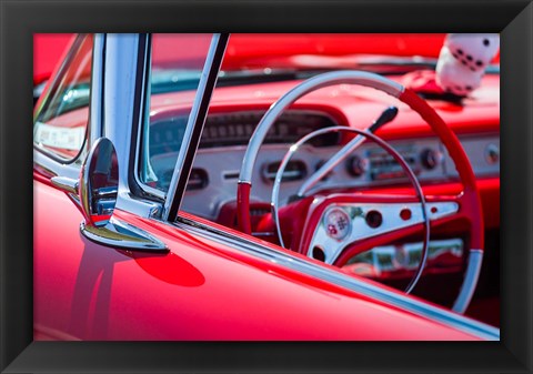 Framed Classic Interior At An Antique Car Show Print