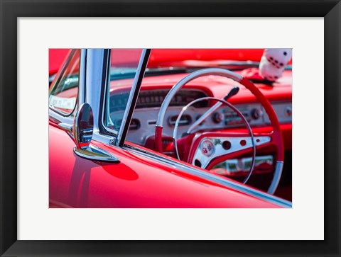 Framed Classic Interior At An Antique Car Show Print