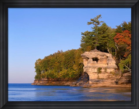 Framed Chapel Rock Overlooks Lake Superior Print