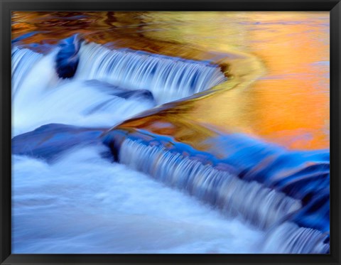 Framed Water Reflecting Fall Foliage, Ontonagon River Print