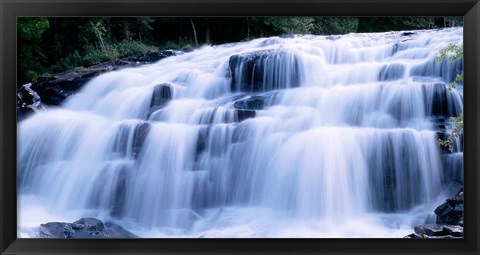 Framed Wide Cascade Of Bond Falls On The Ontonagon River Print