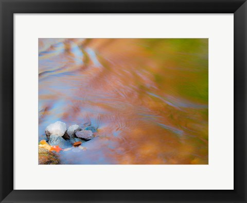 Framed Small Rocks In The Ontonagon River Print