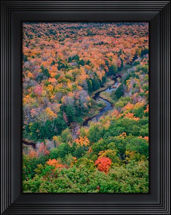 Framed Big Carp River, Porcupine Mountains Wilderness State Park, Michigan Print