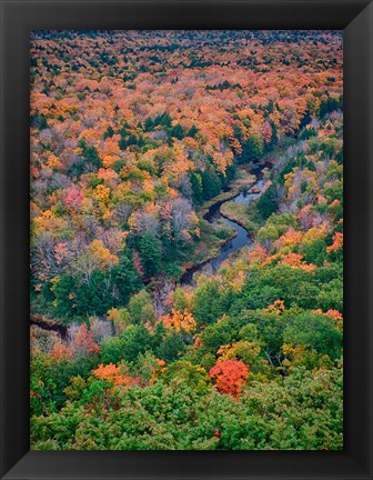 Framed Big Carp River, Porcupine Mountains Wilderness State Park, Michigan Print