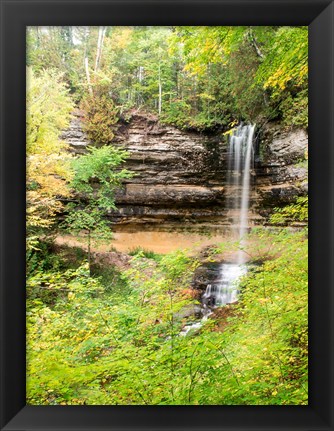 Framed Munising Falls In Autumn, Michigan Print