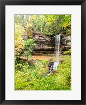 Framed Munising Falls In Autumn, Michigan Print