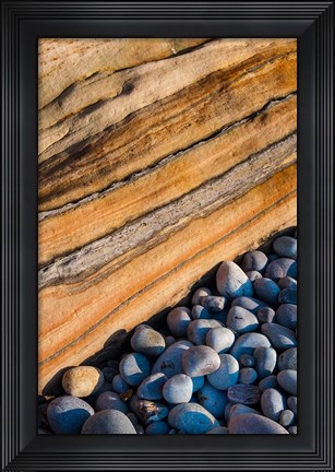Framed Rocky Lake Superior Shoreline, Michigan Print