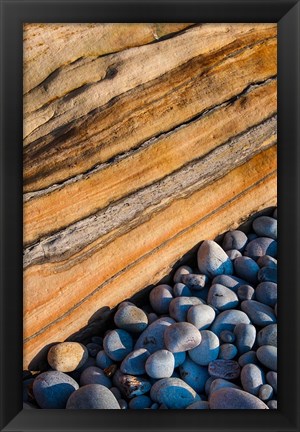 Framed Rocky Lake Superior Shoreline, Michigan Print