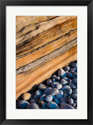 Framed Rocky Lake Superior Shoreline, Michigan Print