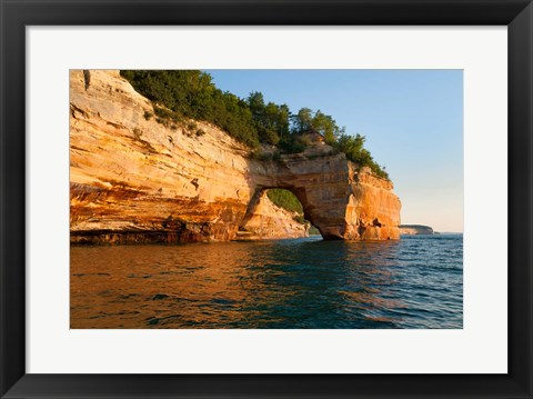 Framed Lovers Leap Arch Along The Lake Superior Shoreline Print