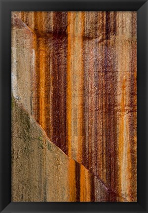 Framed Mineral Seep Wall Detail Along Lake Superior Print