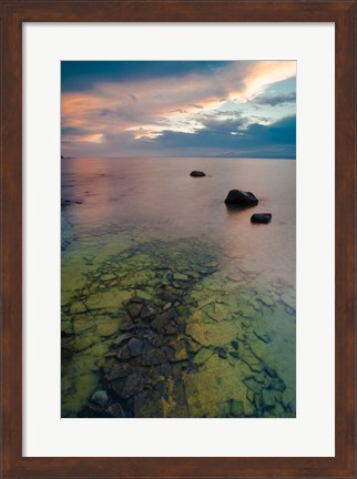 Framed Sunset At Fisherman&#39;s Island State Park On Lake Michigan Print