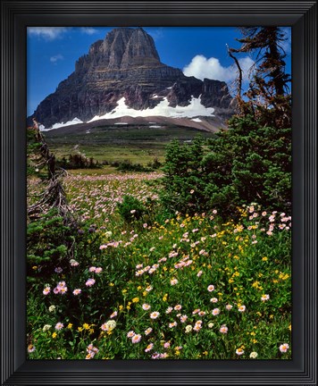 Framed Clements Mountain, Glacier National Park, Montana Print