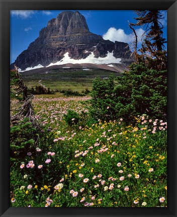 Framed Clements Mountain, Glacier National Park, Montana Print