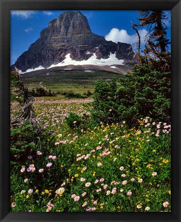 Framed Clements Mountain, Glacier National Park, Montana Print