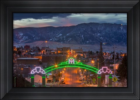 Framed Park Street In Butte, Montana Print