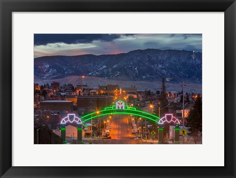 Framed Park Street In Butte, Montana Print