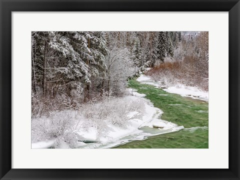 Framed Coal Creek In The Winter, Montana Print