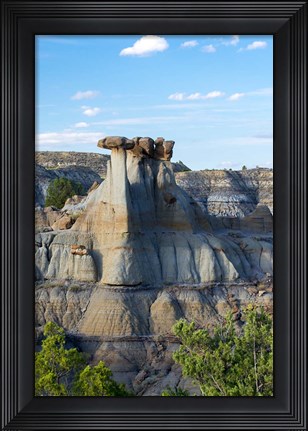 Framed Erosion Bed Badlands Of Makoshika State Park Print