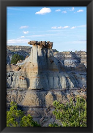 Framed Erosion Bed Badlands Of Makoshika State Park Print