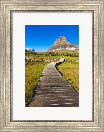 Framed Hidden Lake Trail At Logan Pass, Glacier National Park, Montana Print