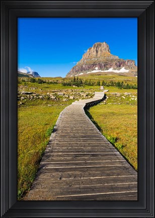 Framed Hidden Lake Trail At Logan Pass, Glacier National Park, Montana Print
