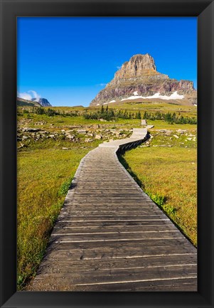 Framed Hidden Lake Trail At Logan Pass, Glacier National Park, Montana Print