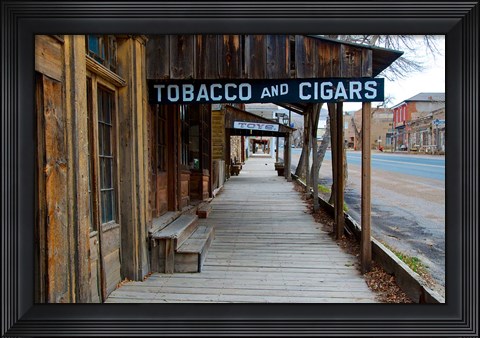 Framed Tobacco Gold Rush Store In Virginia City, Montana Print