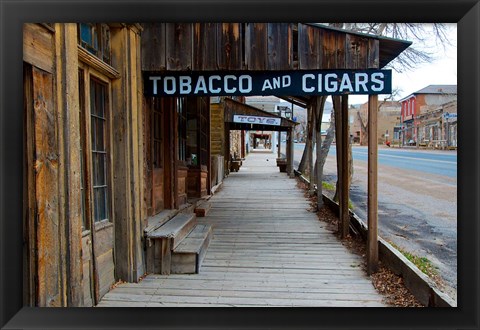 Framed Tobacco Gold Rush Store In Virginia City, Montana Print