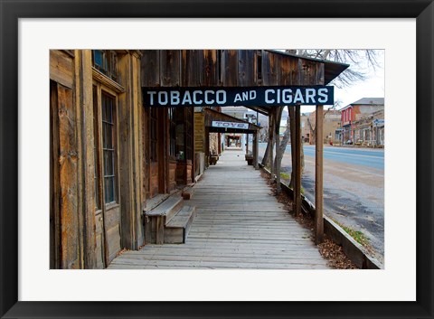 Framed Tobacco Gold Rush Store In Virginia City, Montana Print