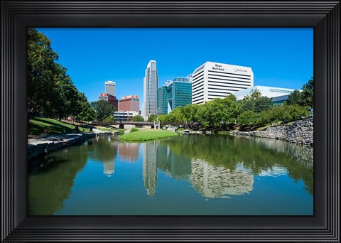 Framed City Park Lagoon In Omaha, Nebraska Print