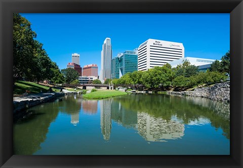 Framed City Park Lagoon In Omaha, Nebraska Print