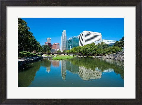 Framed City Park Lagoon In Omaha, Nebraska Print