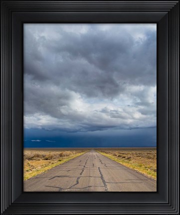 Framed Road Into Approaching Storm, Nevada Print