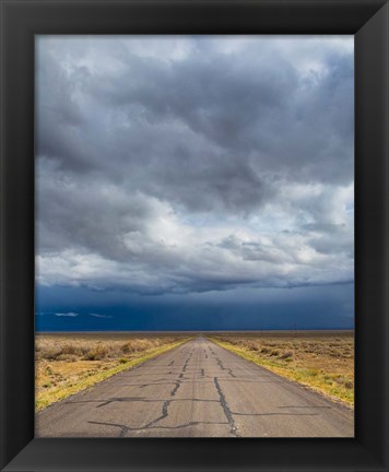 Framed Road Into Approaching Storm, Nevada Print