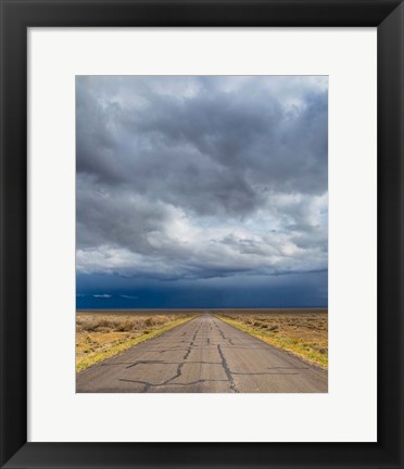 Framed Road Into Approaching Storm, Nevada Print