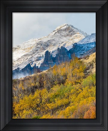 Framed Foggy Mountain In Humboldt National Forest, Nevada Print